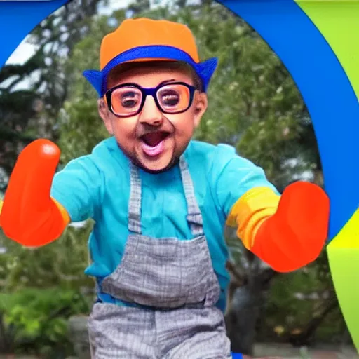 Prompt: blippi declares a thumb war