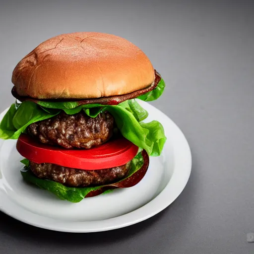 Prompt: the most unappetizing hamburger you can imagine, professional food photography, very detailed, studio lighting