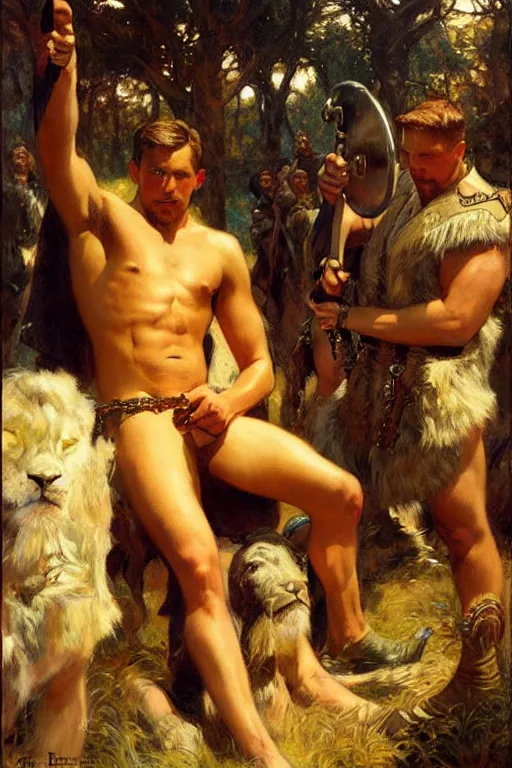 Image similar to the chronicles of narnia, painting by gaston bussiere, craig mullins, j. c. leyendecker, tom of finland