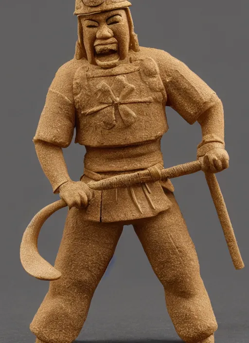 Image similar to sponge sculpture of a samurai