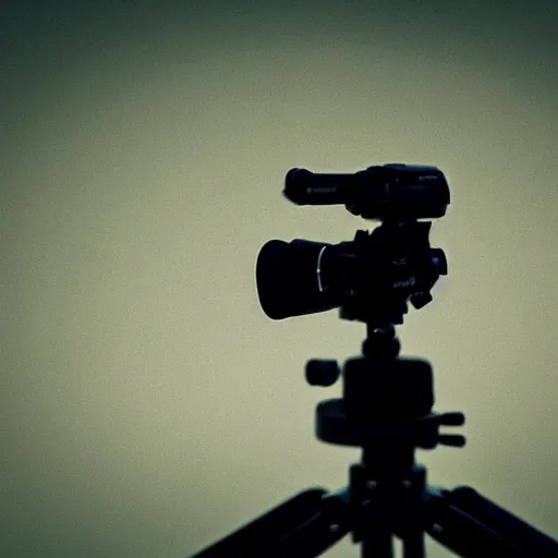 Image similar to a close up of a camera on a tripod, a tilt shift photo by larry zox, featured on cg society, video art, filmic, 8 k resolution, 8 k