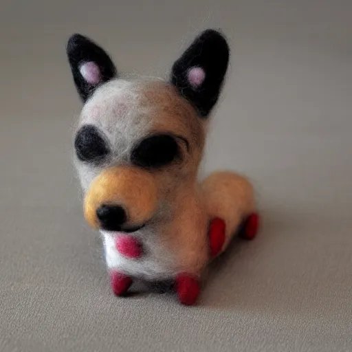 Image similar to dog, needle felted Art Toy, realistic, high details, 8k