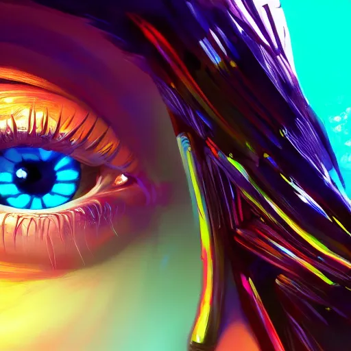 Prompt: Electronic Eye, colorful, fantasy, vivid colors, concept art, sharp focus, digital art, Hyper-realistic, 4K, Unreal Engine, Highly Detailed, HD, Dramatic Lighting by Brom, trending on Artstation