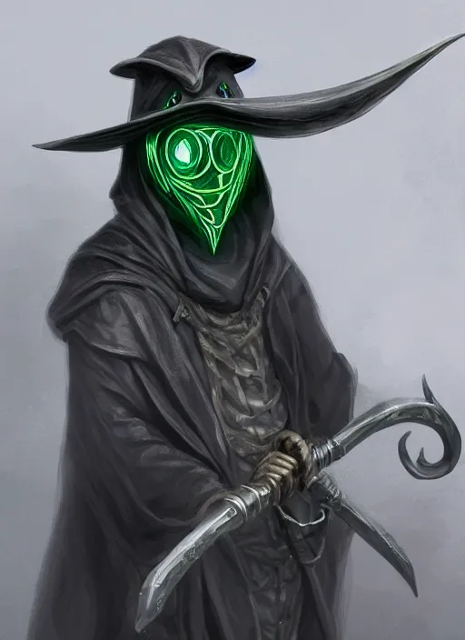 Image similar to a highly detailed illustration of plague doctor mask wearing woman, wearing black robe, wielding large scythe, surrounded by green mist background, intricate, elegant, highly detailed, centered, digital painting, artstation, concept art, smooth, sharp focus, league of legends concept art, WLOP