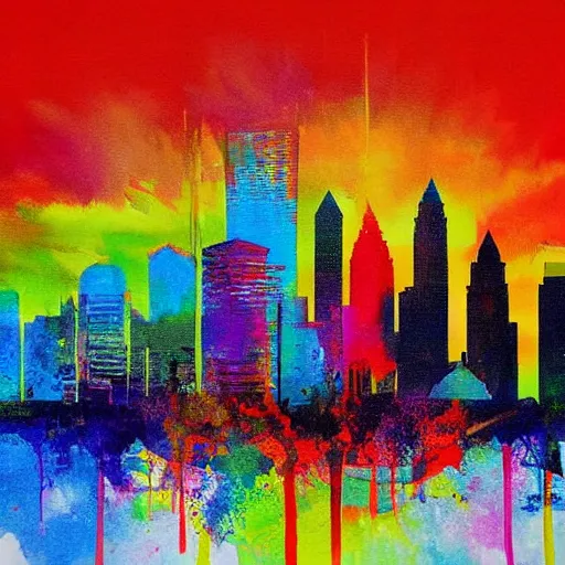 Prompt: colorful painting of atlanta skyline in the style of henri matiss