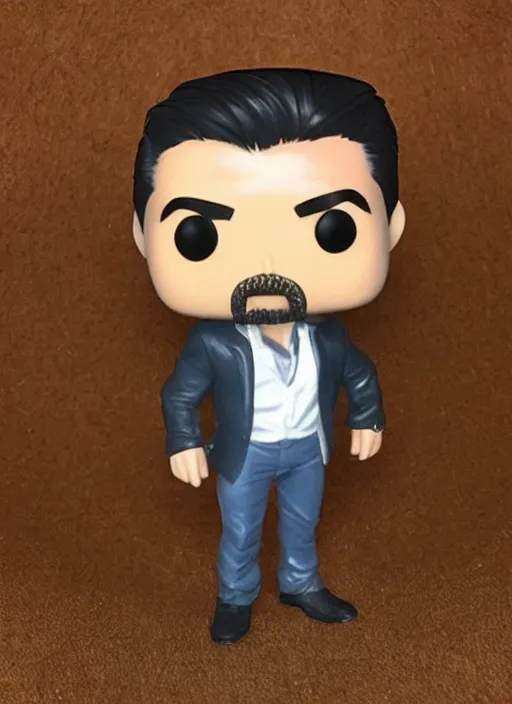 Image similar to early Colin Farrell as a Pop Funko figure
