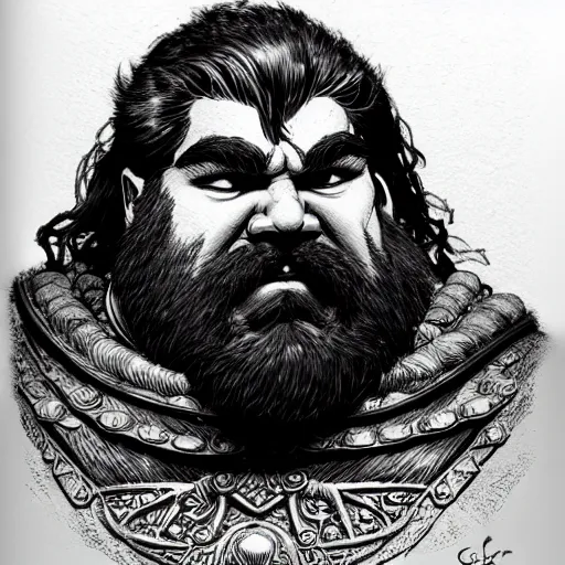 Prompt: portrait painting of a dwarven berserker, sharp focus, award - winning, trending on artstation, masterpiece, highly detailed, intricate. art by guido crepax