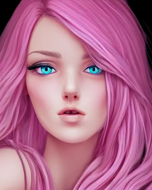 Image similar to side closeup of beautiful female with long blonde hair blue eyes pink silk dress, award winning full length profile photography, extremely detailed, artstation, 8 k, sensual lighting, incredible art, wlop, pixar, disney, artgerm, backlit, rim lighting, hi - fructose, cellshading, intricate lineart