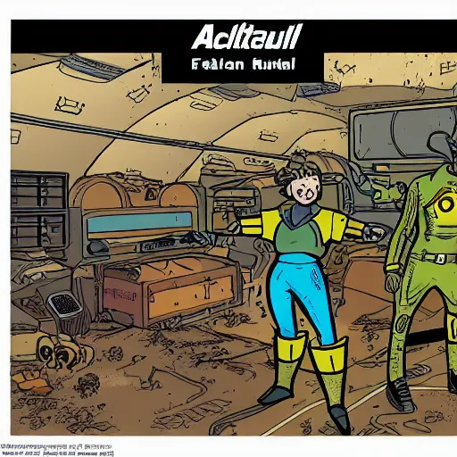 Image similar to fallout vault detailed illustration in comic book style