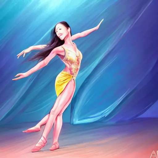 Image similar to semi realistic portrait Salsa Dancing inside clear blue ocean water by AquaSixio, Stanley, strong color overlay, rim light and highlights , by Artgerm Lau, Gesture draw, Salsa Social Dance, couple, Salsa tricks, WLOP, Rossdraws, Gesture draw, James Jean, Andrei Riabovitchev, Marc Simonetti, and Sakimichan, trending on artstation