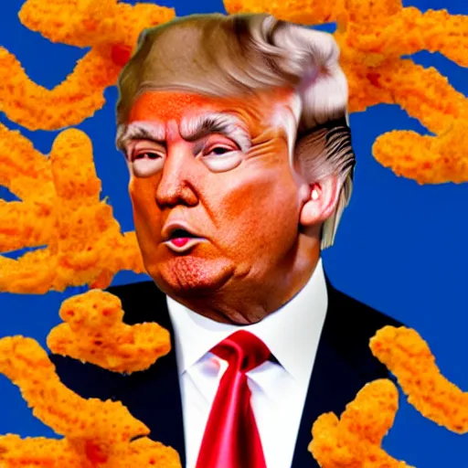 Image similar to Donald trump made out of cheetos