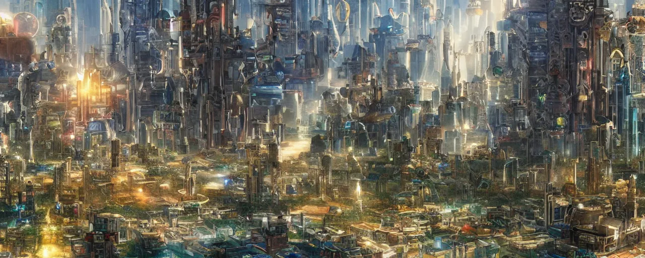 Prompt: A city in the OASIS from Ready Player One