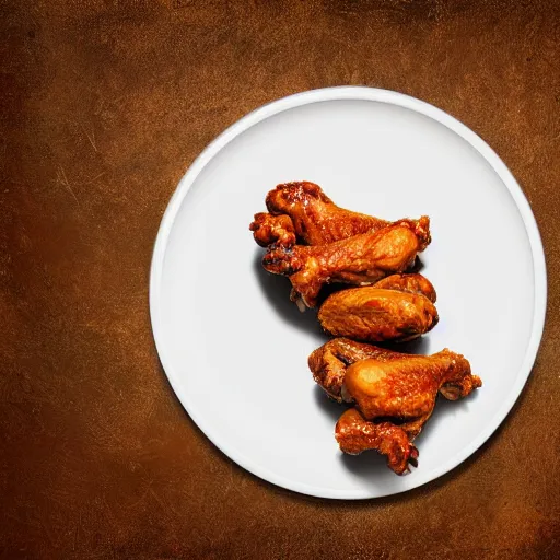Prompt: chicken wings plate with beer on a white table, white background, photorealistic digital art
