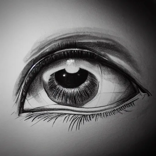 human eyes drawing crying