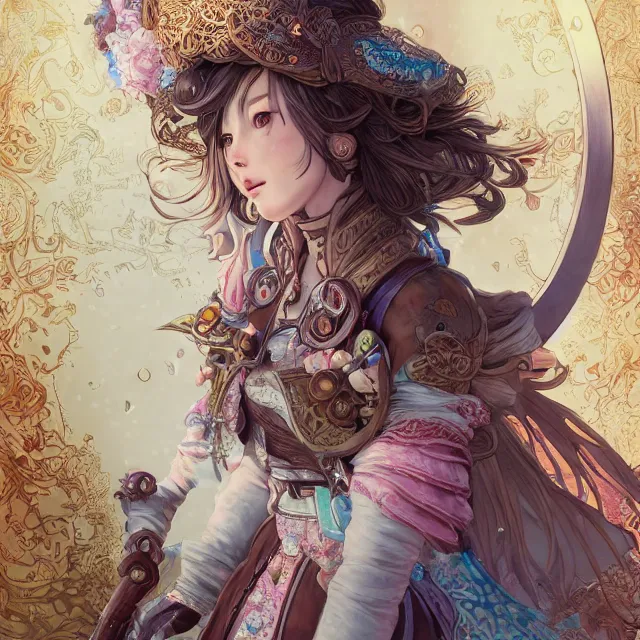 Image similar to the portrait of neutral good colorful female cleric bard as absurdly beautiful, gorgeous, elegant, young gravure idol, an ultrafine hyperdetailed illustration by kim jung gi, irakli nadar, intricate linework, sharp focus, bright colors, octopath traveler, final fantasy, unreal engine 5 highly rendered, global illumination, radiant light, detailed and intricate environment