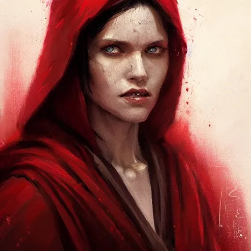 Image similar to portrait of a woman by greg rutkowski, jedi princess, straight black hair, jedi robes, star wars expanded universe, she is about 2 0 years old, elegant, graceful, wearing red jedi robes, highly detailed portrait, digital painting, artstation, concept art, smooth, sharp foccus ilustration, artstation hq