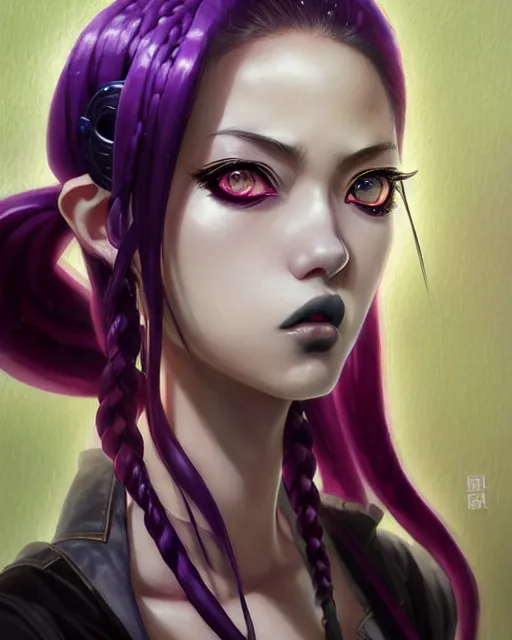 portrait Anime jinx from league of legends braids | Stable Diffusion ...