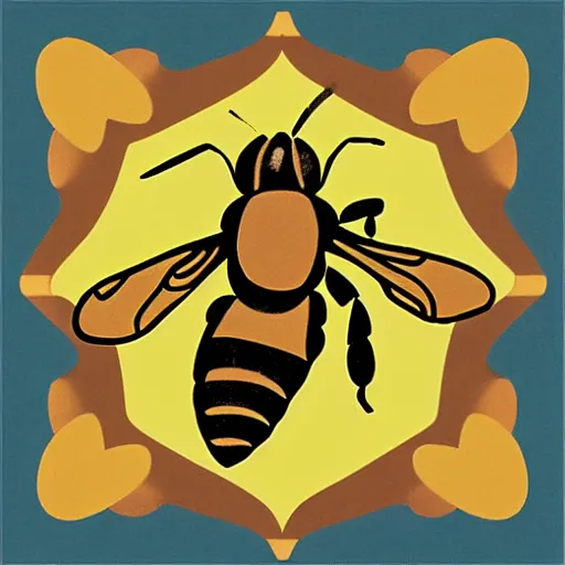 Image similar to honeybee, in the style of art deco,