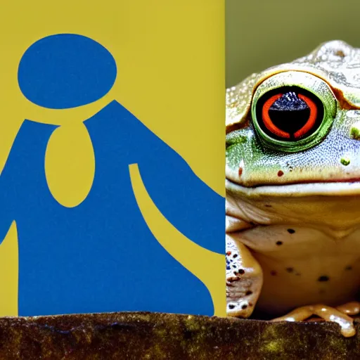 Image similar to photograph of a frog with pope clothes