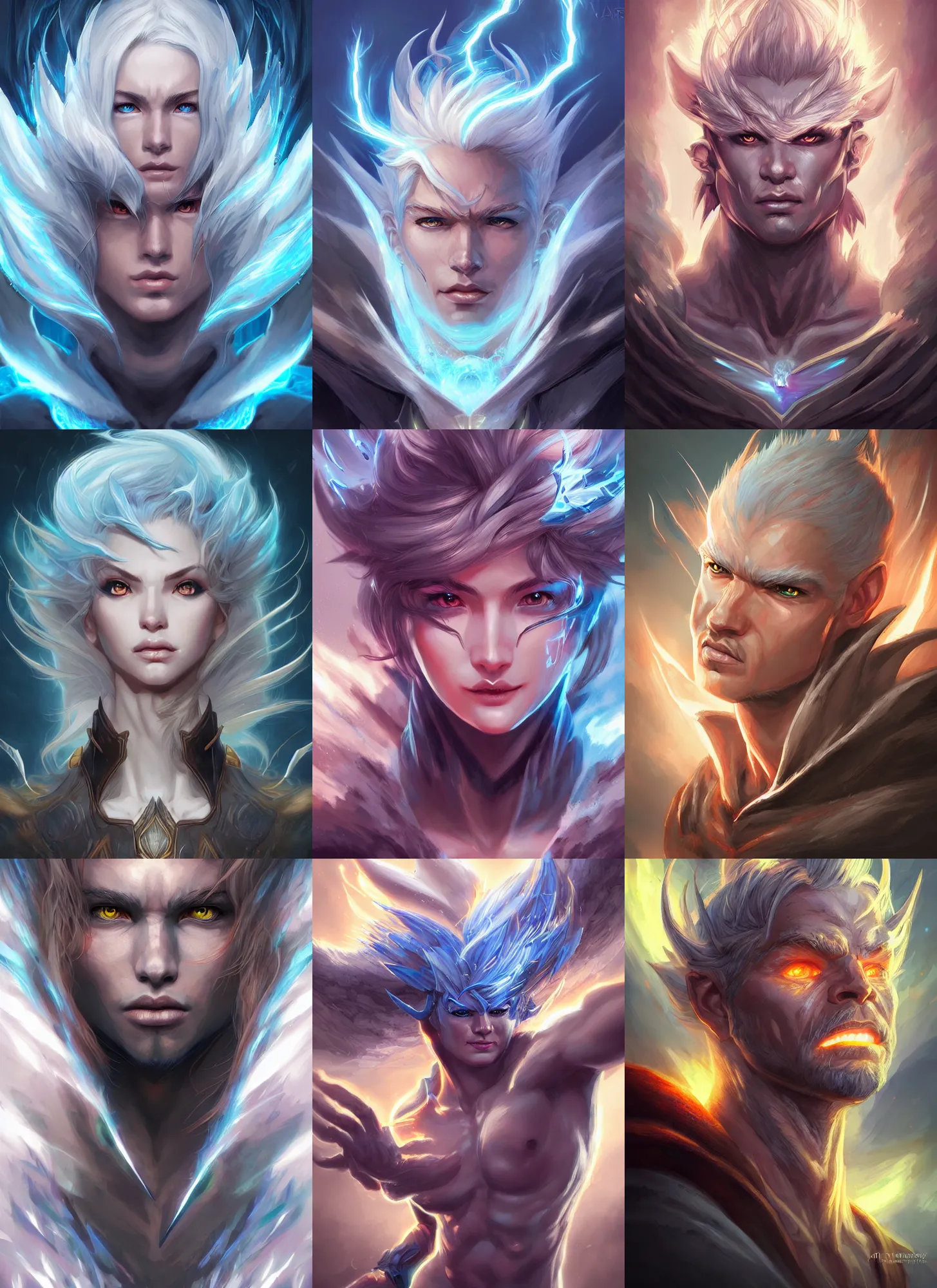 Prompt: portrait of thunder elemental, summoned creature, lightning, high fantasy, dnd, face details, extremely detailed, smooth, sharp focus, digital illustration, by artgerm, rossdraws, sakimichan