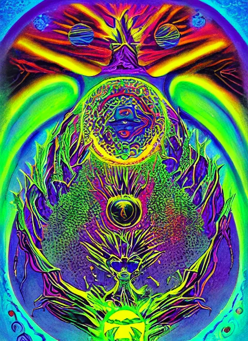 Image similar to dmt powder, psychedelic art, vision quest