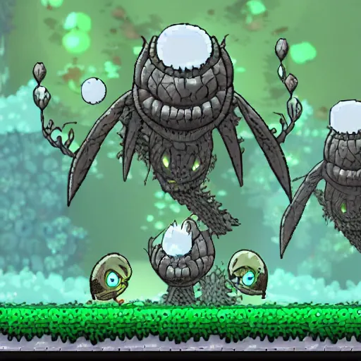 Image similar to hollow knight as a terraria boss