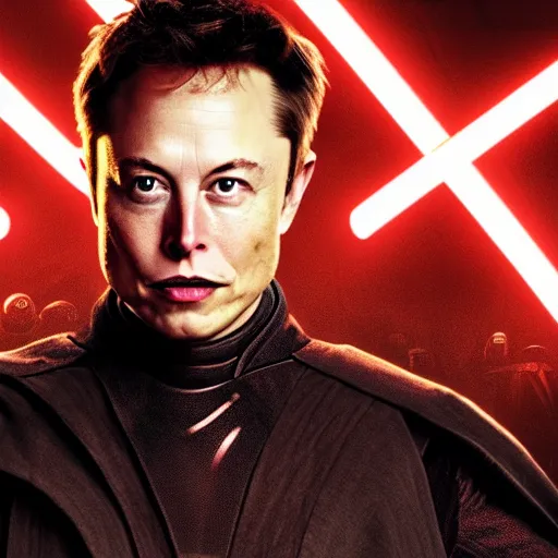 Image similar to Elon Musk as anakin skywalker in star wars episode 3, 8k resolution, full HD, cinematic lighting, award winning, anatomically correct