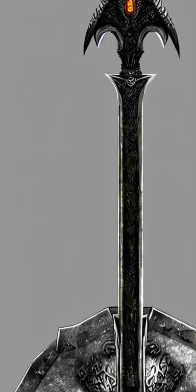 Image similar to warrior sword blade, war theme sword blade, fantasy sword of warrior, armored sword blade, fiery coloring, epic fantasy style art, fantasy epic digital art, epic fantasy weapon art