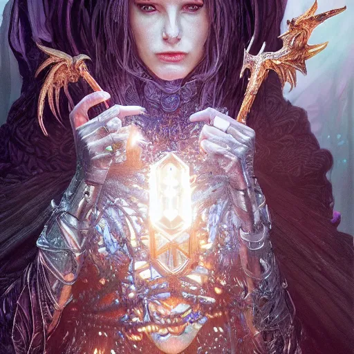 Image similar to ultra realistic illustration of cj miles as a cyber shamanic witch casting am elderit h spell, intricate, elegant, highly detailed, digital painting, artstation, concept art, smooth, sharp focus, illustration, art by artgerm and greg rutkowski and alphonse mucha