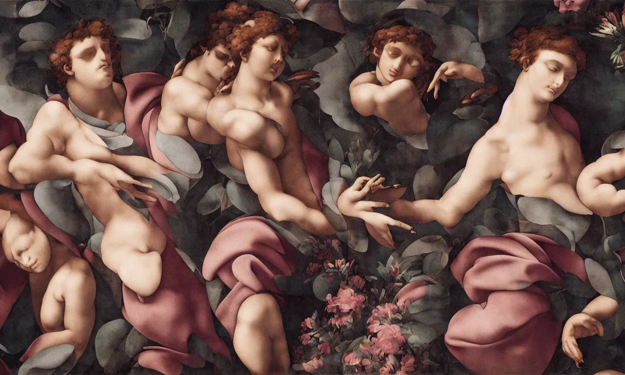 Prompt: fragrance advertising campaign painted by michelangelo