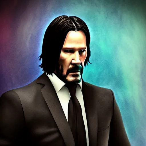 Prompt: portrait of John Wick and Morpheus combined