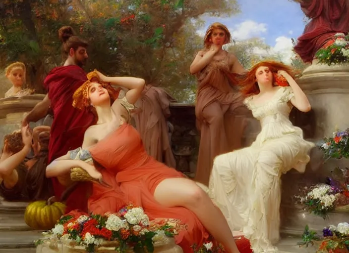 Image similar to fall of rome by vladimir volegov and alexander averin and pierre auguste cot and delphin enjolras