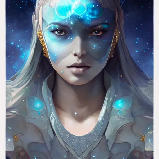 Image similar to celestial dreamer of the starmind, heroine, beautiful, detailed symmetrical close - up portrait, intricate complexity, in the style of artgerm and peter mohrbacher, cel - shaded