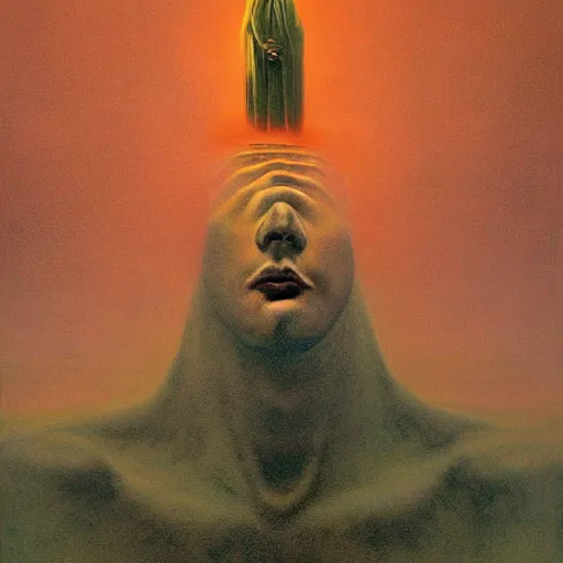 Image similar to zuckerberg as a zdzisław beksinski painting, godlike, surreal