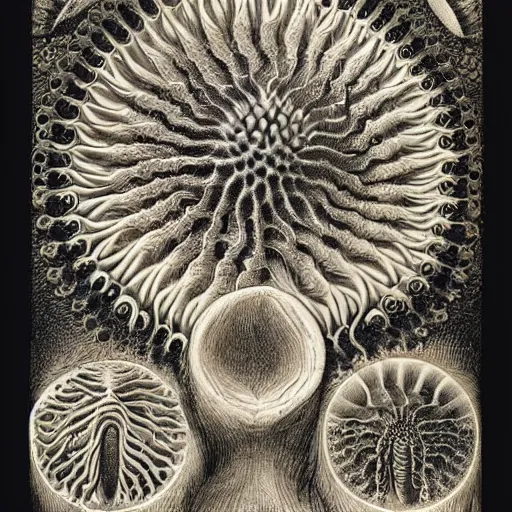 Prompt: a drawing by ernst haeckel