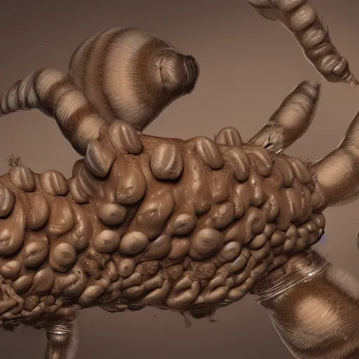 Image similar to A caterpillar that is made of only human heads, hyperdetailed, artstation, cgsociety, 8k