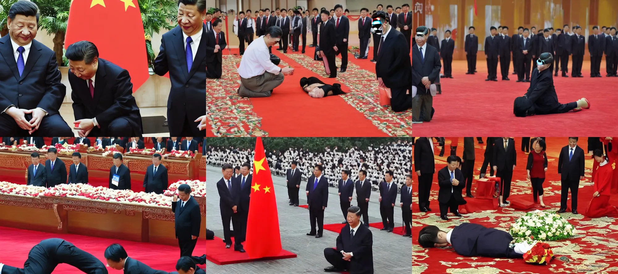 Prompt: xi jinping kneeling for taiwan