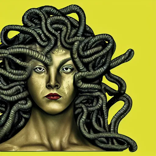 Image similar to Medusa, digital art, highly detailed,