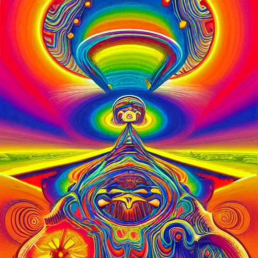 Image similar to a third eye is exploding open:: beautiful plumes of technicolor noise erupt from his head:: hypermaximalism, trippy visuals, lsd, dmt, psychedelic pop art poster:: peter max, james jean