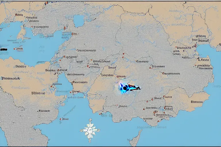 Image similar to map where russia is completely landlocked by ukraine