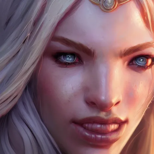 Prompt: world of warcraft human female character portrait, close up, concept art, intricate details, highly detailed photorealistic portrait by michael komarck, adam hughes, seseon yoon, artgerm and warren louw