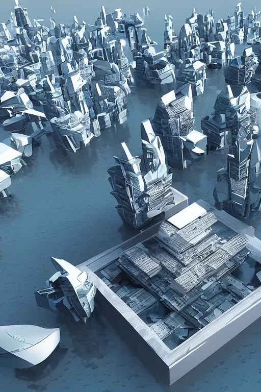 Prompt: a futuristic floating city