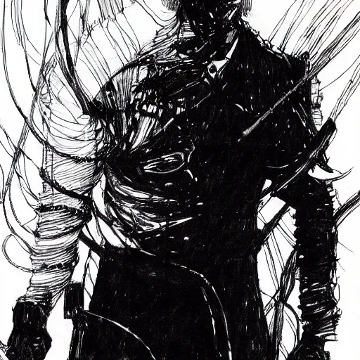 Image similar to Joe Biden looking sinister, by Tsutomu Nihei, highly detailed