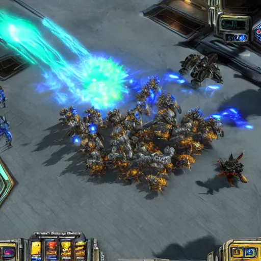 Image similar to an ingame screenshot of starcraft 2