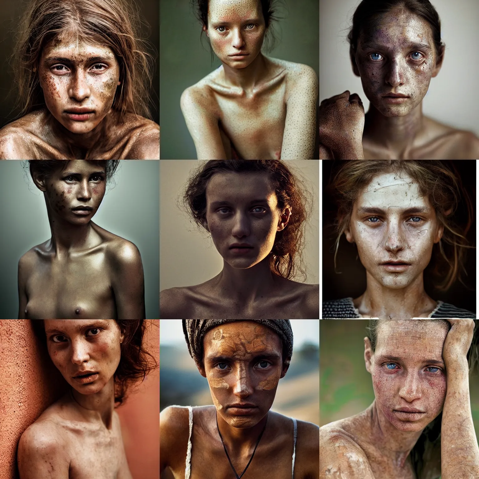 Prompt: a beautiful female's portrait, natural look, ( ( skin texture ) ), detailed, by steve mccurry, by mark mann, by alessio albi