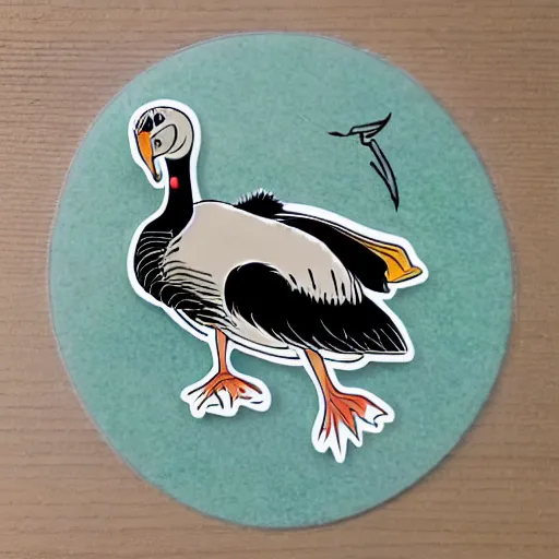 Prompt: ghibli style goose sticker