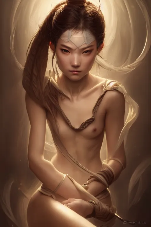 Image similar to a masterpiece ultrarealistic ultradetailed portrait of a very beautiful ninja girl, baroque renaissance. medium shot, intricate, elegant, by stanley artgerm lau, wlop, rossdraws, james jean, andrei riabovitchev, marc simonetti, light by julie bell, porcelain skin. global illumination. vfx