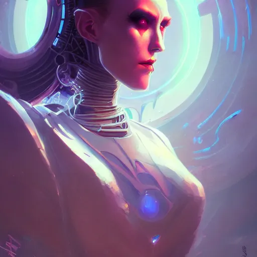 Image similar to a portrait of a cybernetic bride of dracula, cyberpunk concept art by pete mohrbacher and wlop and artgerm and josan gonzalez and syd mead, digital art, highly detailed, intricate, sci - fi, sharp focus, trending on artstation hq, deviantart, unreal engine 5, 4 k uhd image