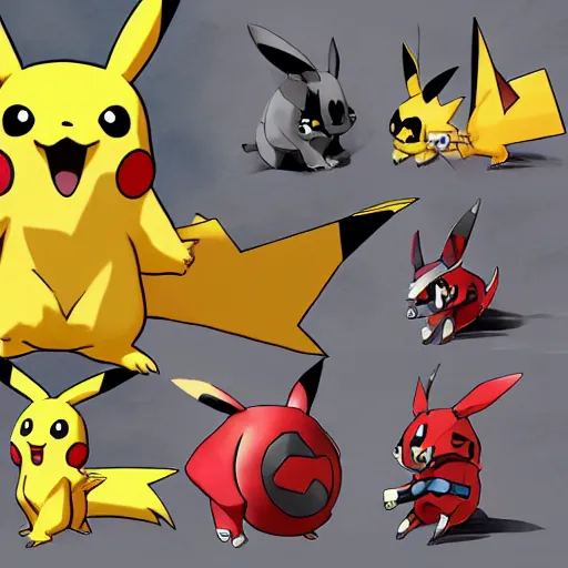 Prompt: Pikachu, giga evolution, super armor, overpowered, trending on artstation