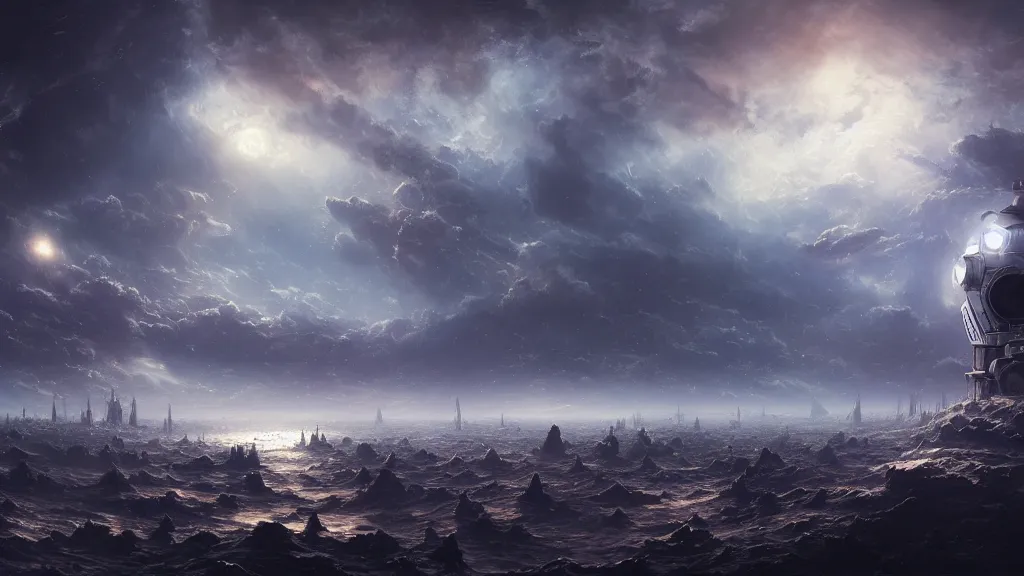 Image similar to approaching the dyson swarm in space. andreas achenbach, artgerm, mikko lagerstedt, zack snyder 3 8 4 0 x 2 1 6 0